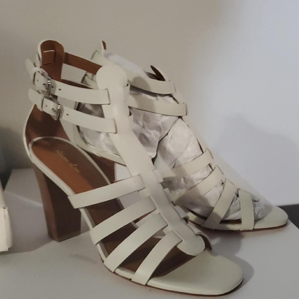 White Strappy Heeled Sandals